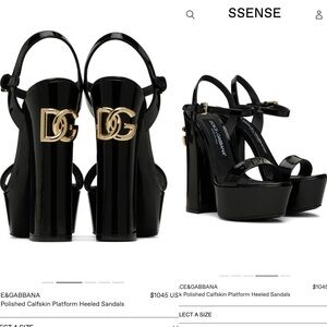 Dolce and Gabanna Polished calfskin Logo platform heels